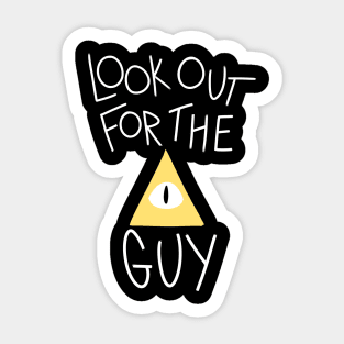 LOOK OUT- White and Gold Sticker